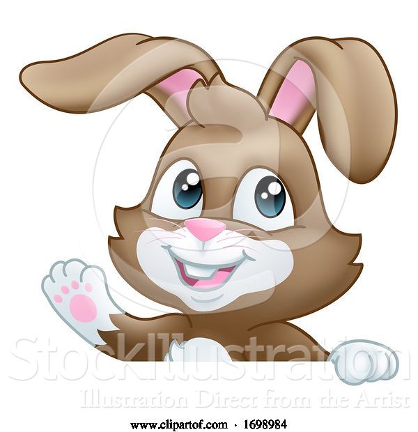 Vector Illustration of Easter Bunny Rabbit Sign