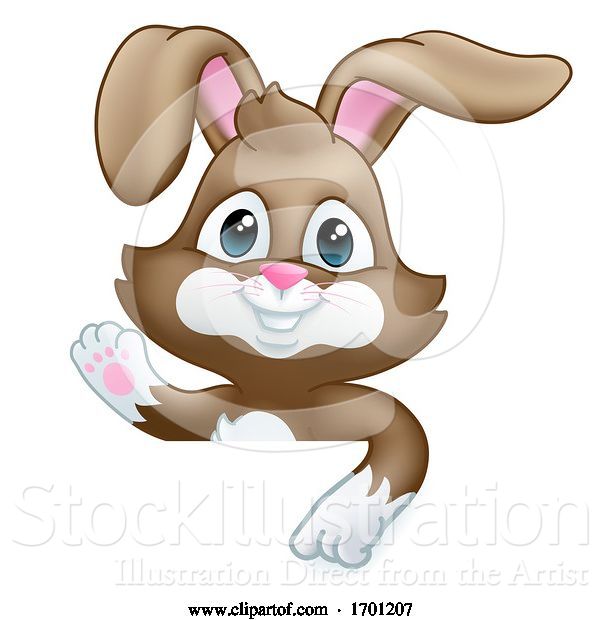 Vector Illustration of Easter Bunny Rabbit Sign