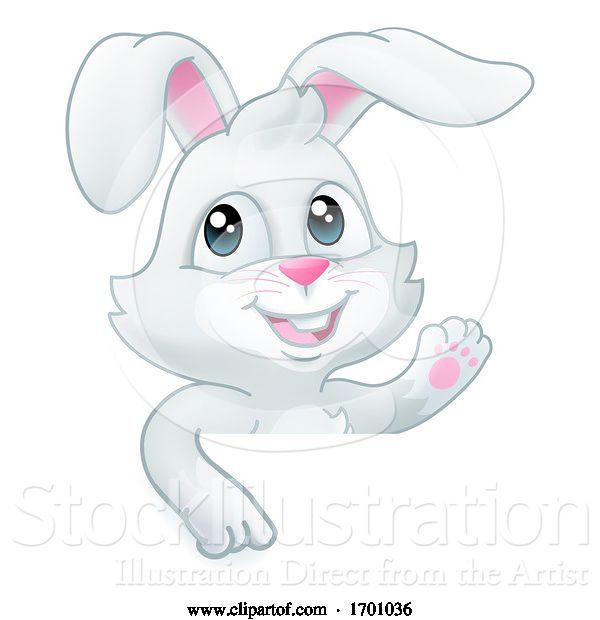 Vector Illustration of Easter Bunny Rabbit Sign