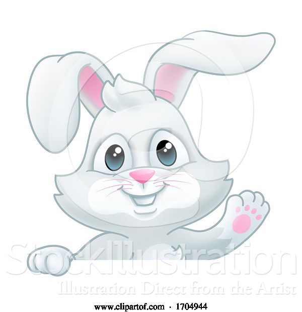 Vector Illustration of Easter Bunny Rabbit Sign