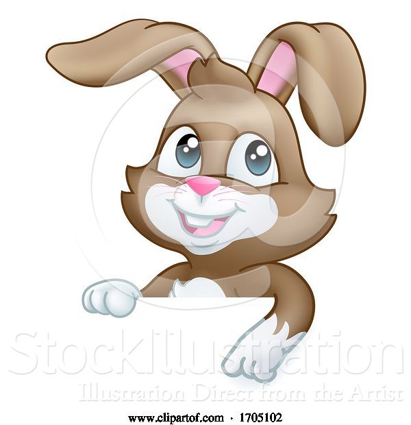 Vector Illustration of Easter Bunny Rabbit Sign