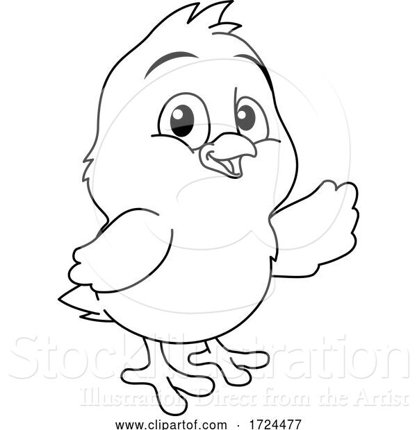 Vector Illustration of Easter Chick Coloring Book