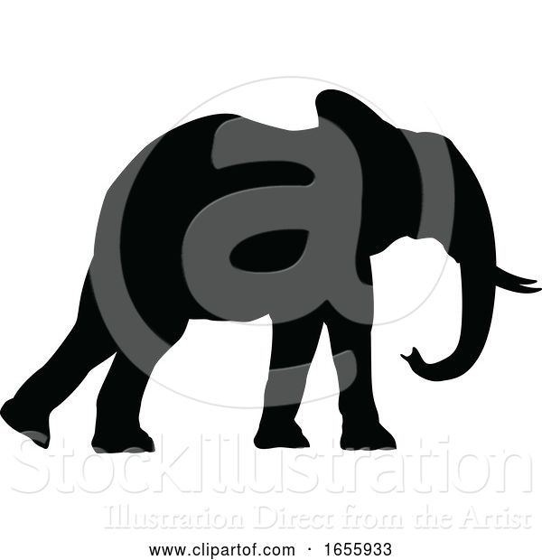 Vector Illustration of Elephant Silhouette