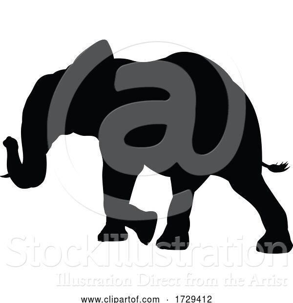 Vector Illustration of Elephant Silhouette