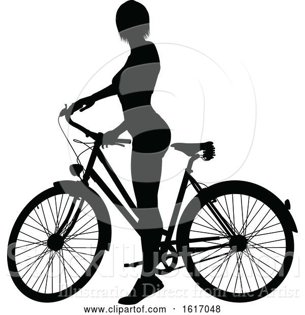 Vector Illustration of Female Cyclist