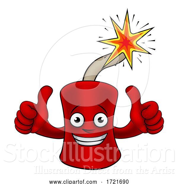 Vector Illustration of Firecracker Dynamite Firework Mascot