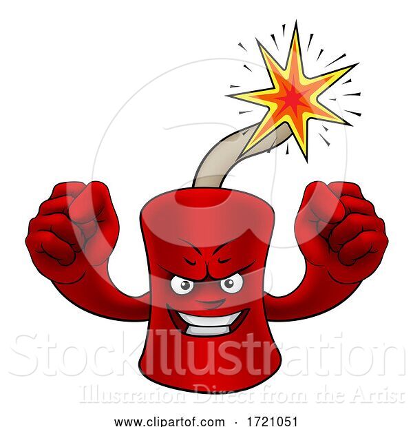 Vector Illustration of Firecracker Dynamite Firework Mascot