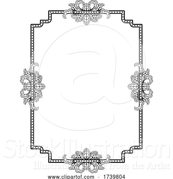 Vector Illustration of Frame Border Art Vintage Deco Style Illustration