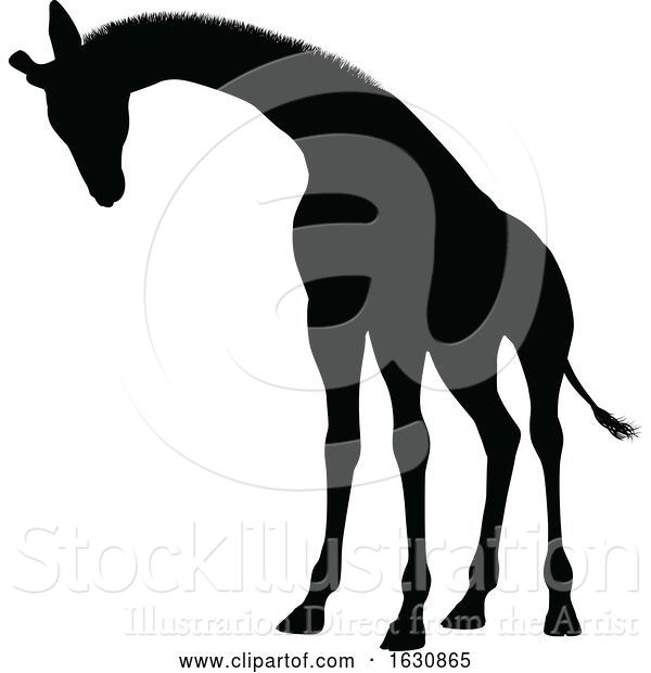 Vector Illustration of Giraffe Animal Silhouette