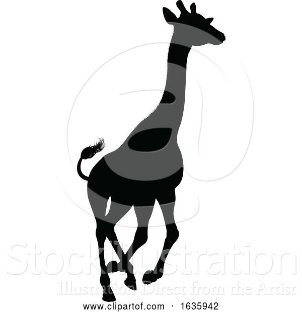 Vector Illustration of Giraffe Animal Silhouette