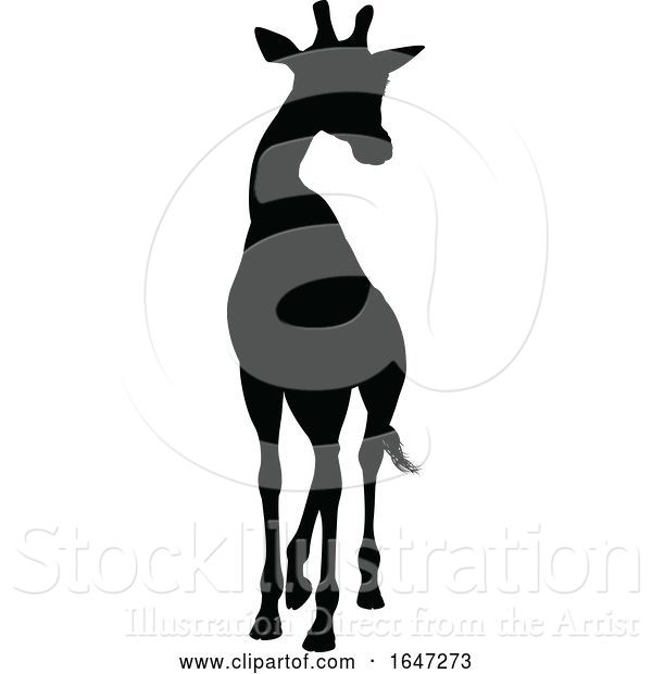 Vector Illustration of Giraffe Animal Silhouette