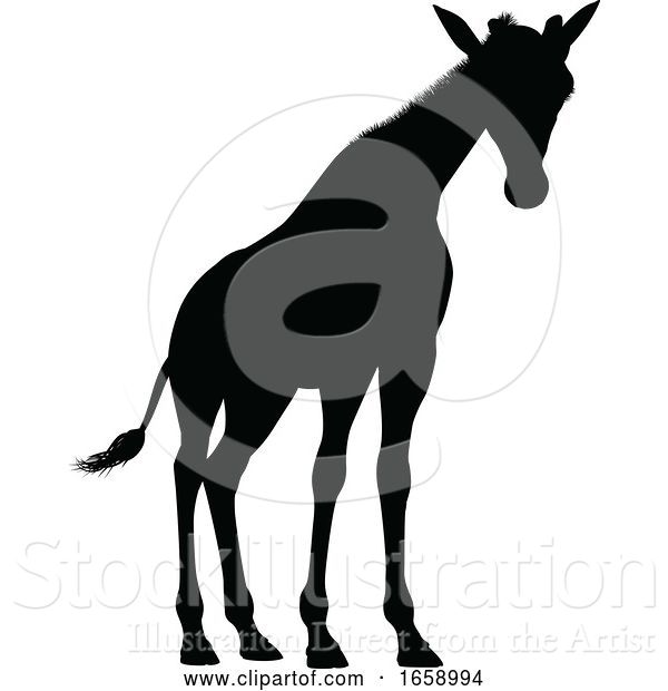 Vector Illustration of Giraffe Animal Silhouette