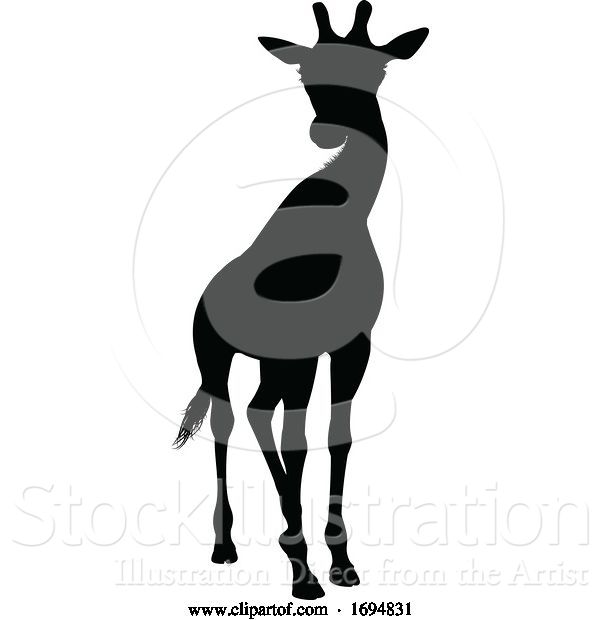 Vector Illustration of Giraffe Animal Silhouette