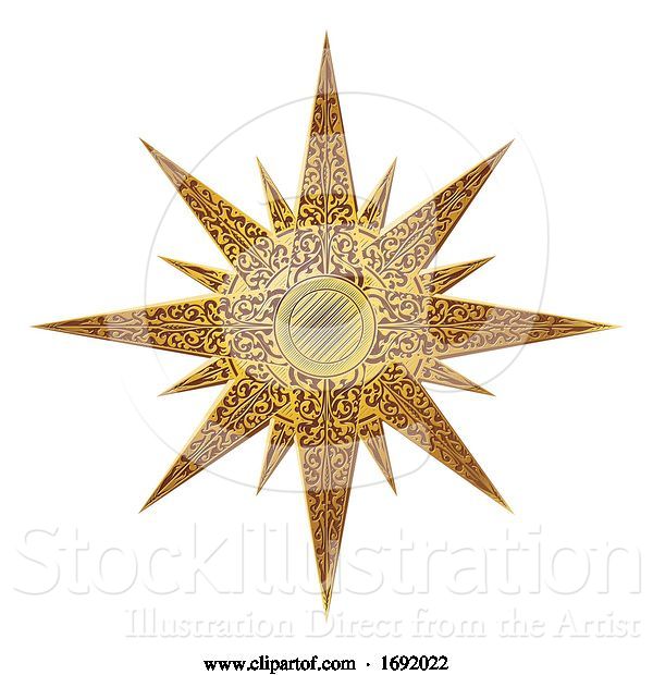 Vector Illustration of Golden Star Abstract Illustration