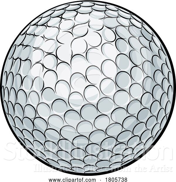 Vector Illustration of Golf Ball Sports Icon Illustration