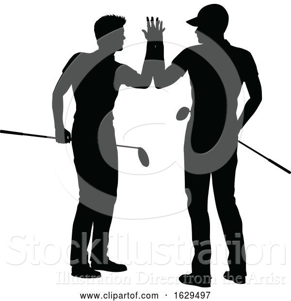 Vector Illustration of Golfer Golf Sports People Silhouette Set