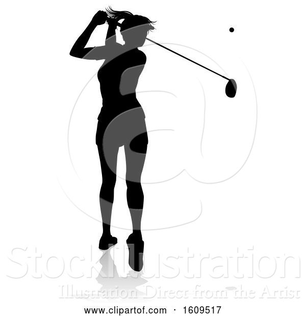 Vector Illustration of Golfer Golf Sports Person Silhouette