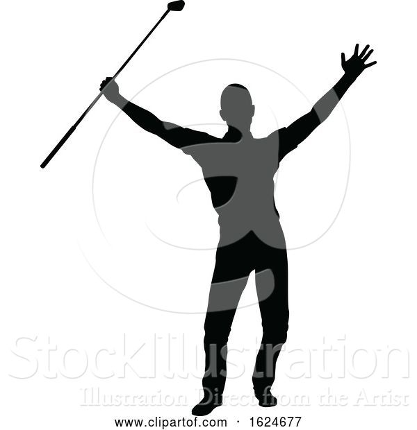 Vector Illustration of Golfer Golf Sports Person Silhouette