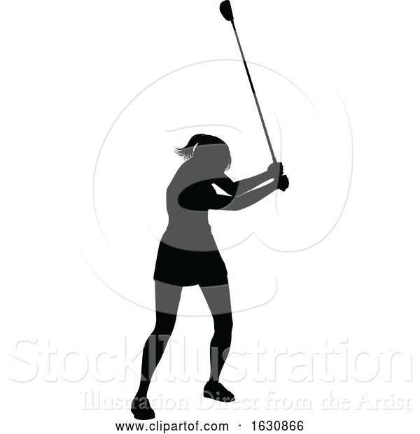 Vector Illustration of Golfer Golf Sports Person Silhouette