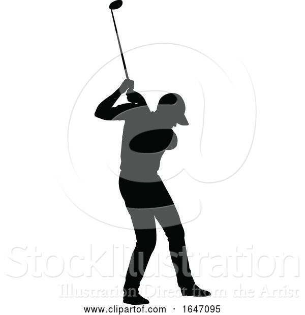 Vector Illustration of Golfer Golf Sports Person Silhouette