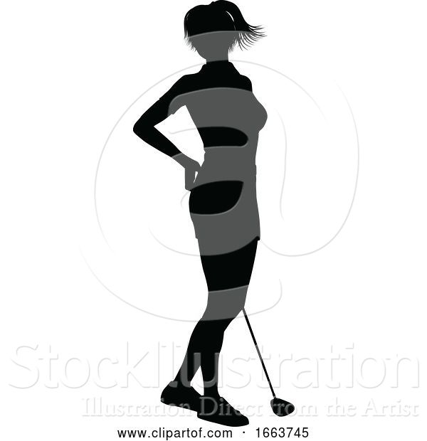 Vector Illustration of Golfer Golf Sports Person Silhouette