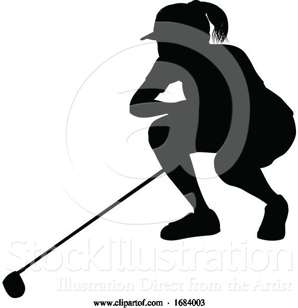 Vector Illustration of Golfer Golf Sports Person Silhouette