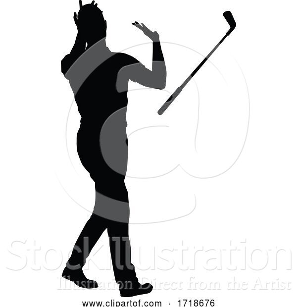 Vector Illustration of Golfer Golf Sports Person Silhouette