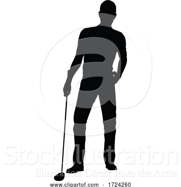 Vector Illustration of Golfer Golf Sports Person Silhouette