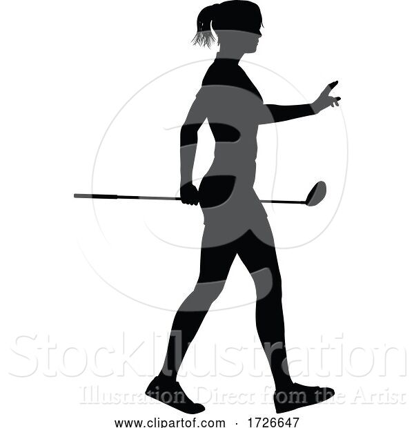 Vector Illustration of Golfer Golf Sports Person Silhouette