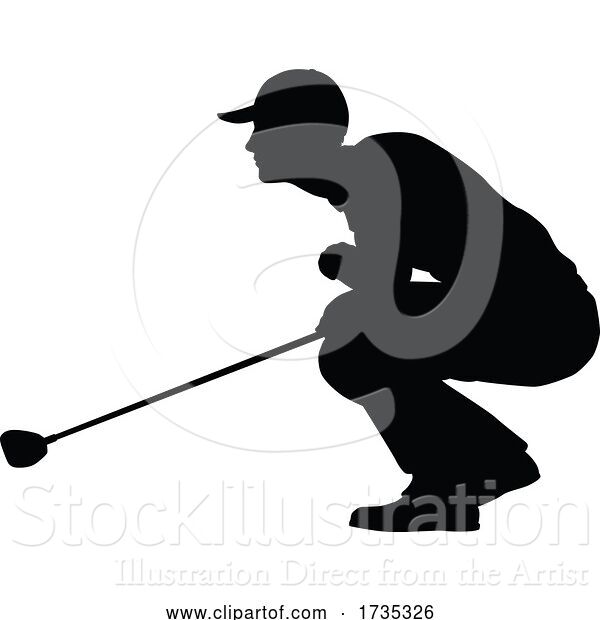 Vector Illustration of Golfer Golf Sports Person Silhouette