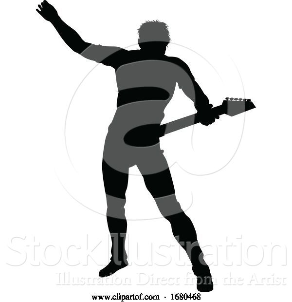 Vector Illustration of Guitarist Musician Silhouette