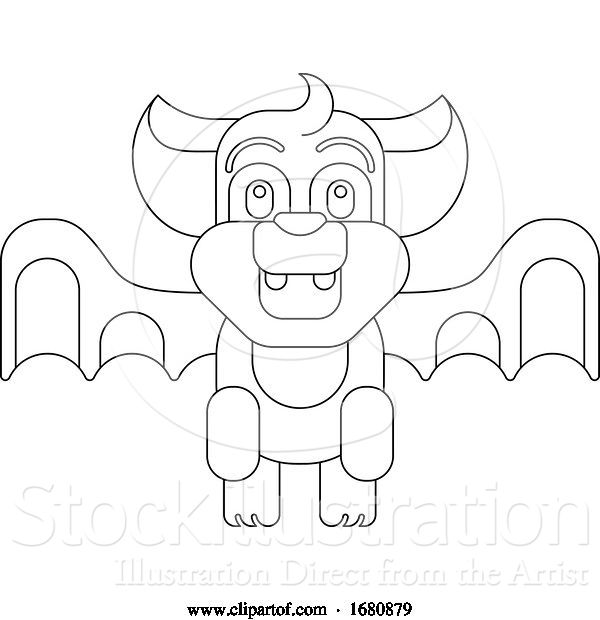 Vector Illustration of Halloween Cute Vampire Bat