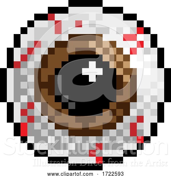 Vector Illustration of Halloween Eyeball Pixel Art Game Icon