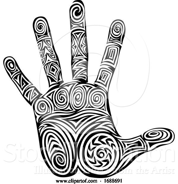 Vector Illustration of Hand Abstract Design Pattern Concept