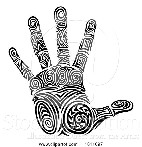 Vector Illustration of Hand Abstract Pattern Concept Design