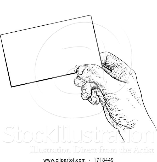 Vector Illustration of Hand Holding Business Card Letter Message Flyer
