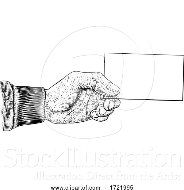 Vector Illustration of Hand Holding Business Card Letter Message Flyer