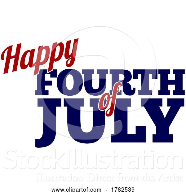 Vector Illustration of Happy Fourth of July Design