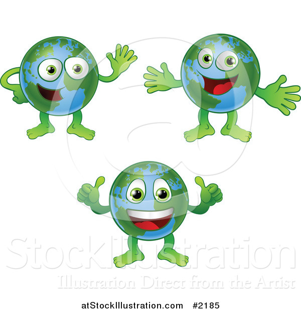 Vector Illustration of Happy Globes