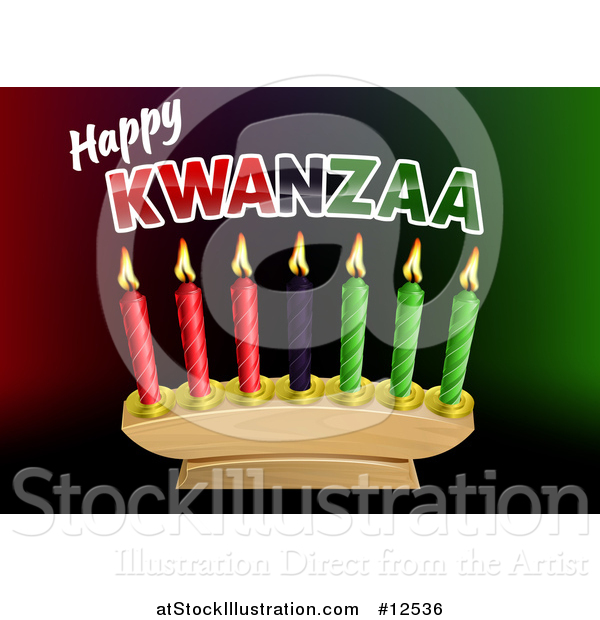 Vector Illustration of Happy Kwanzaa Greeting and Candles