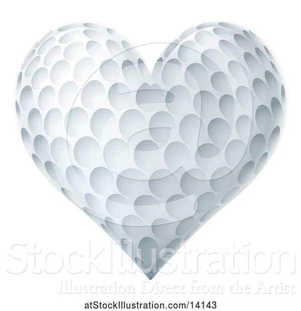 Vector Illustration of Heart Shaped Golf Ball