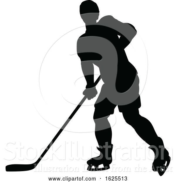 Vector Illustration of Hockey Sports Player Silhouettes