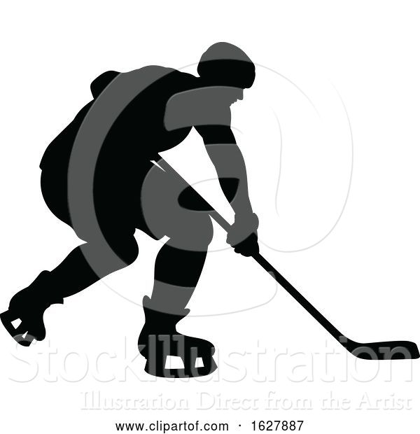 Vector Illustration of Hockey Sports Player Silhouettes