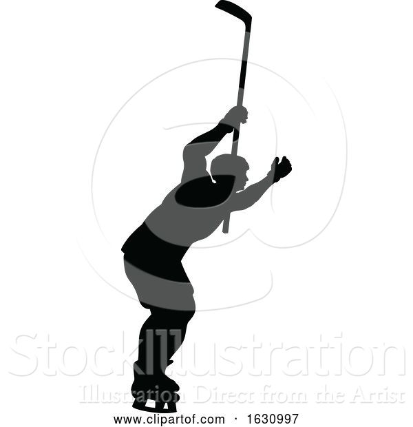 Vector Illustration of Hockey Sports Player Silhouettes