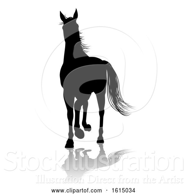 Vector Illustration of Horse Silhouette Animal, on a White Background