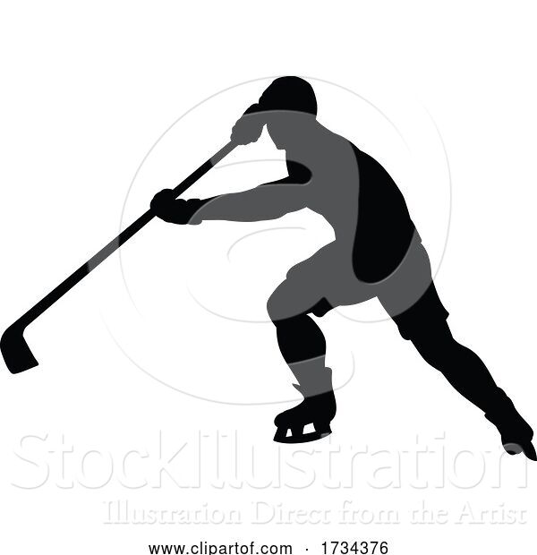 Vector Illustration of Ice Hockey Player Sports Silhouette