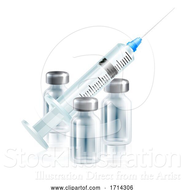 Vector Illustration of Injection Vaccine Medicine Syringe Vaccination