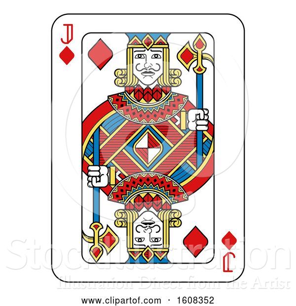 Vector Illustration of Jack of Diamonds Playing Card