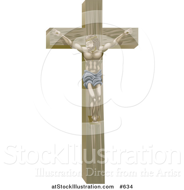 Vector Illustration of Jesus Nailed on the Crucifix