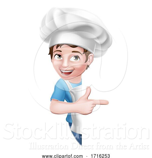 Vector Illustration of Kid Boy Chef Cook Baker Child Sign